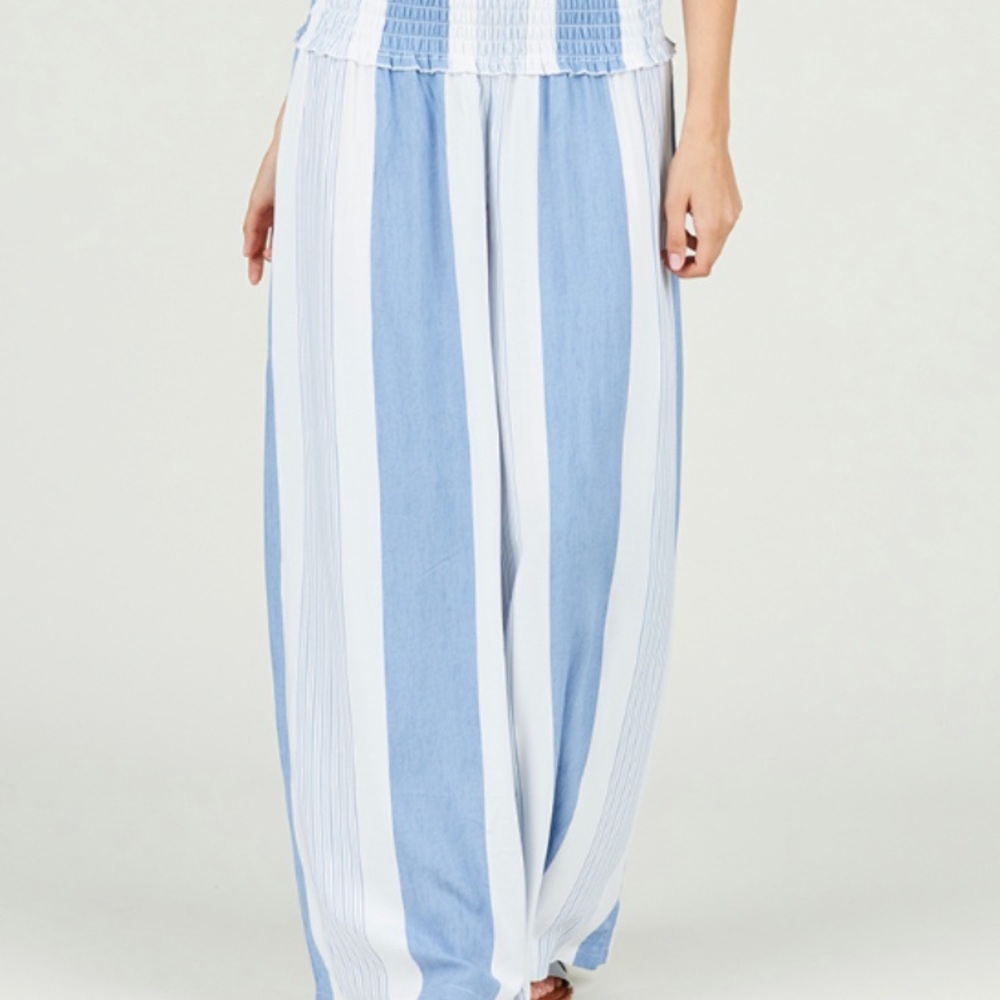 Vintage Havana Fiji Blue Print Wide Leg Pant